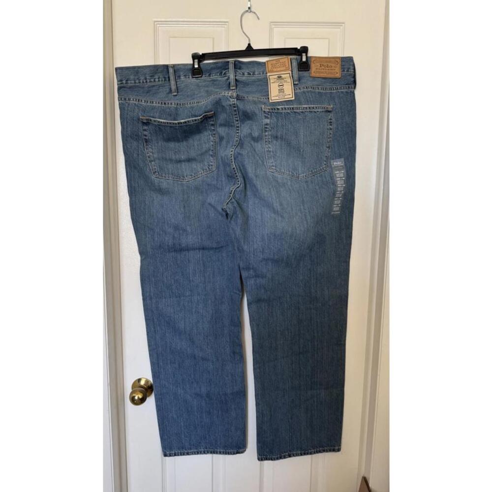 Polo Ralph Lauren Men’s 46BIG X 30L Hampton Relaxed Straight Stretch Blue Jeans - Picture 5 of 10